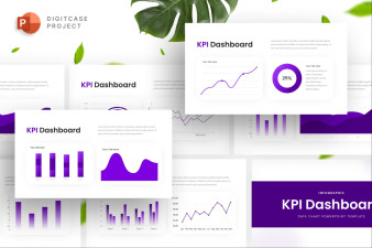 Dynamic Purple KPI Dashboard - PowerPoint Template